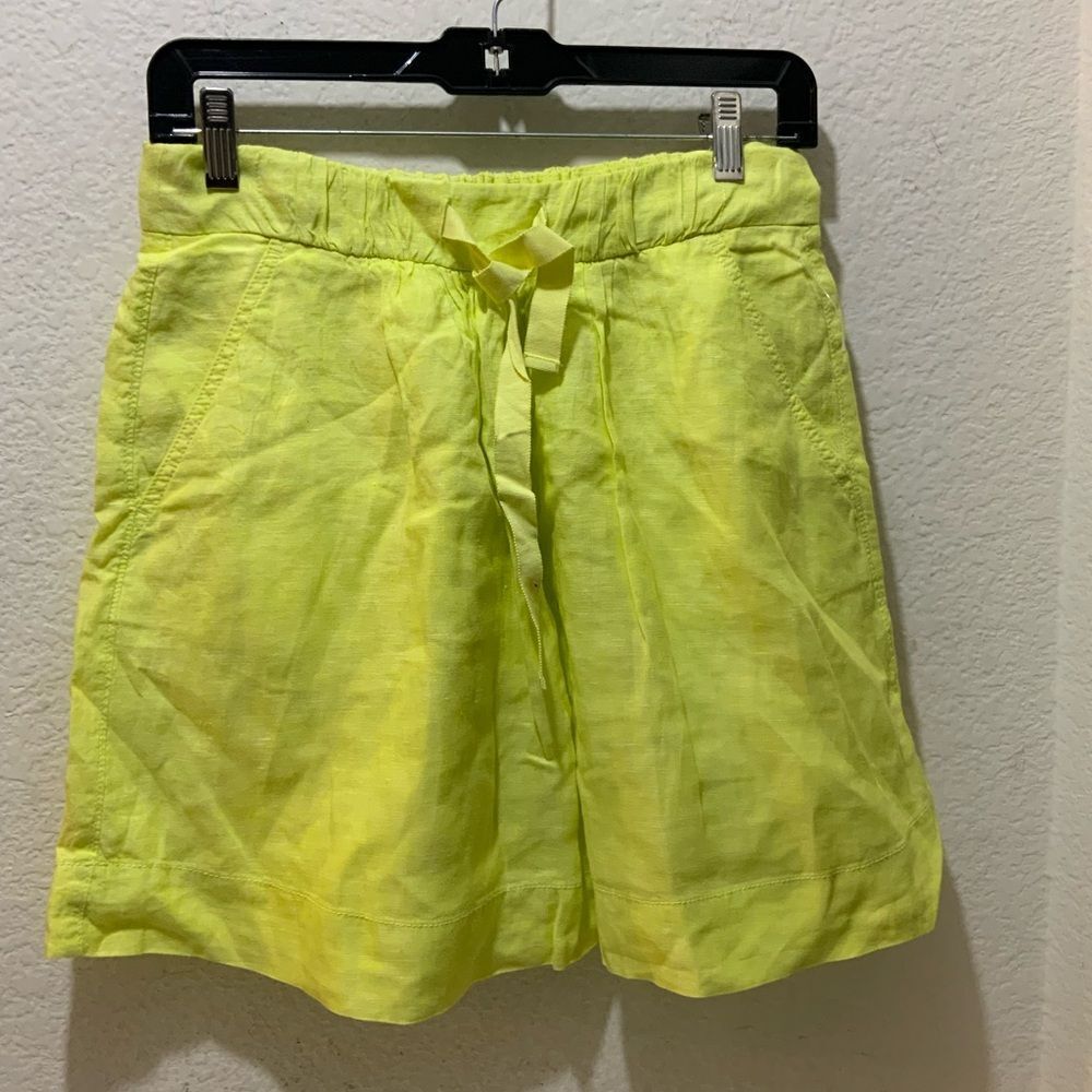 J Crew Shorts Size 0 100% Linen line green